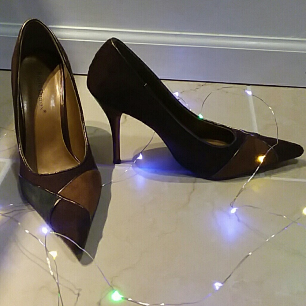 Pierre Dumas colorblock suede heels - Picture 2 of 8